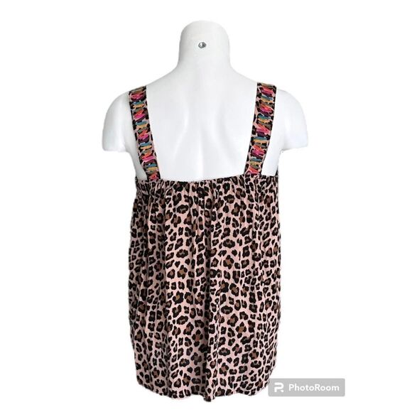 THML Tatum Total Cuteness Cheetah Print Matchstick Tank Top‎ Embroidered NWOT M - Picture 7 of 7